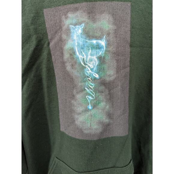 EUC Green Harry Potter Always Snape Patronus Large Hoodie - Picture 4 of 7